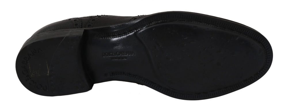 Dolce & Gabbana Blue Leather Wingtip Oxford Dress Shoes - Shoes