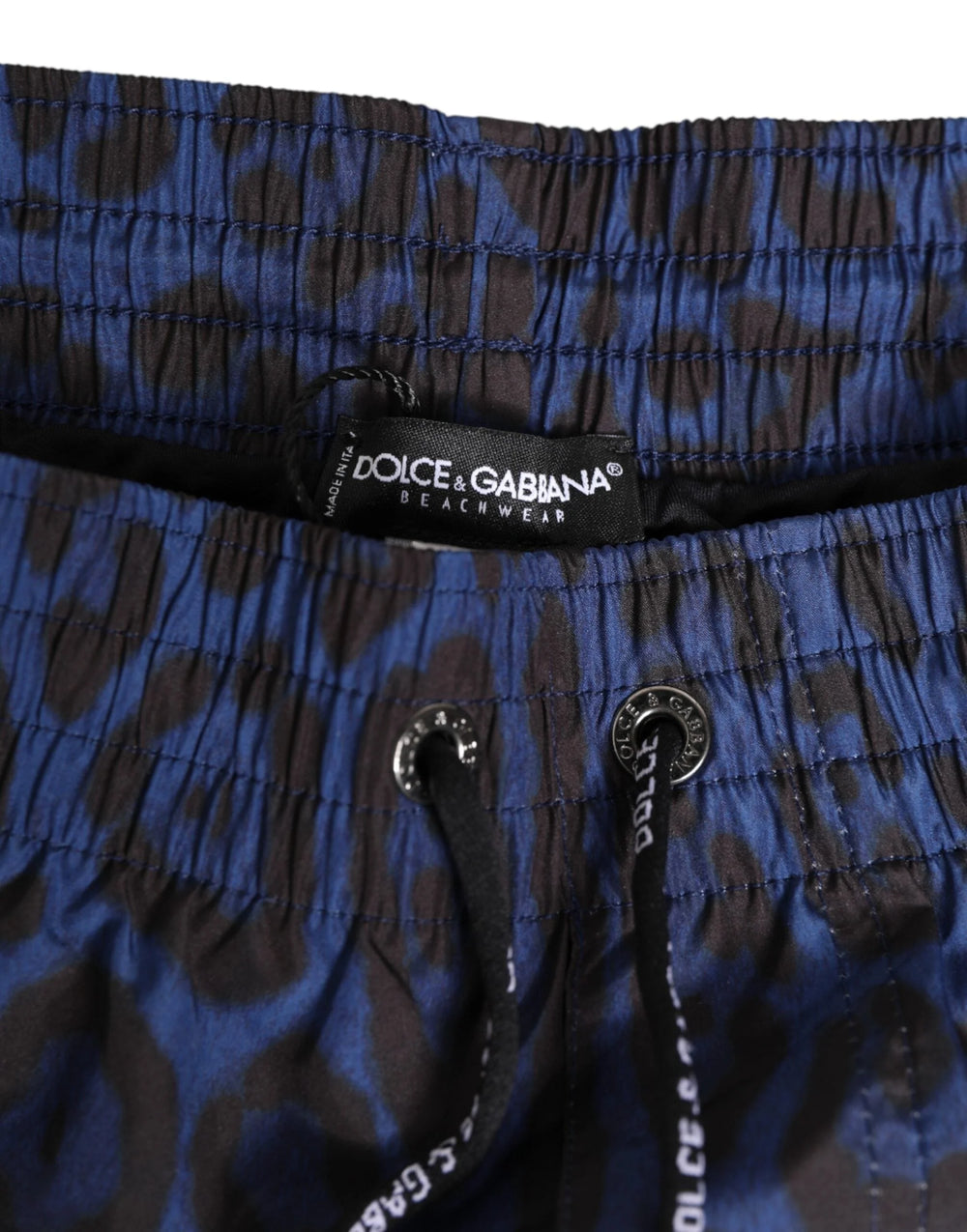 Dolce & Gabbana Blue Leopard Print Polyester Elastic Waistband Swimwear - IT6| L - Swim Boxers