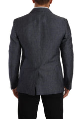 Dolce & Gabbana Blue Linen Cotton Jacket TAORMINA Blazer - IT48 | M - Sport Jackets