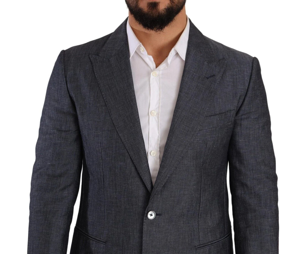 Dolce & Gabbana Blue Linen Cotton Jacket TAORMINA Blazer - IT48 | M - Sport Jackets