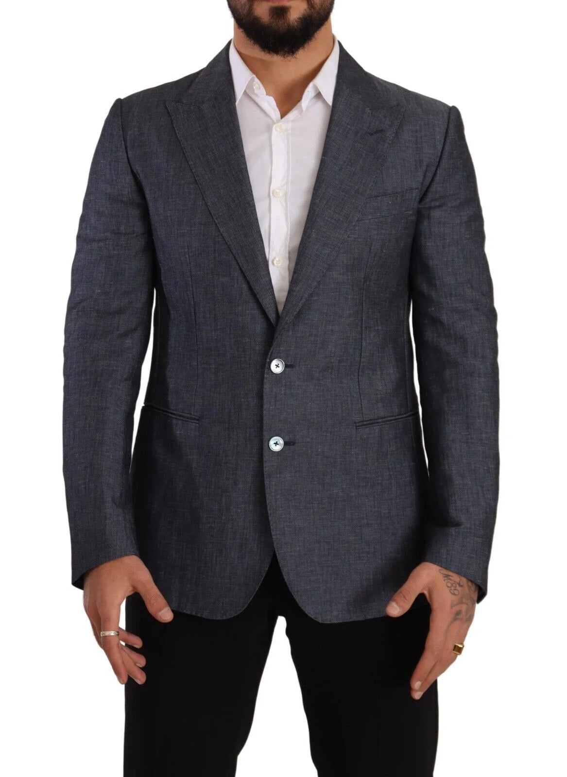 Dolce & Gabbana Blue Linen Cotton Jacket TAORMINA Blazer - IT48 | M - Sport Jackets