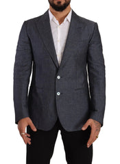 Dolce & Gabbana Blue Linen Cotton Jacket TAORMINA Blazer - IT48 | M - Sport Jackets