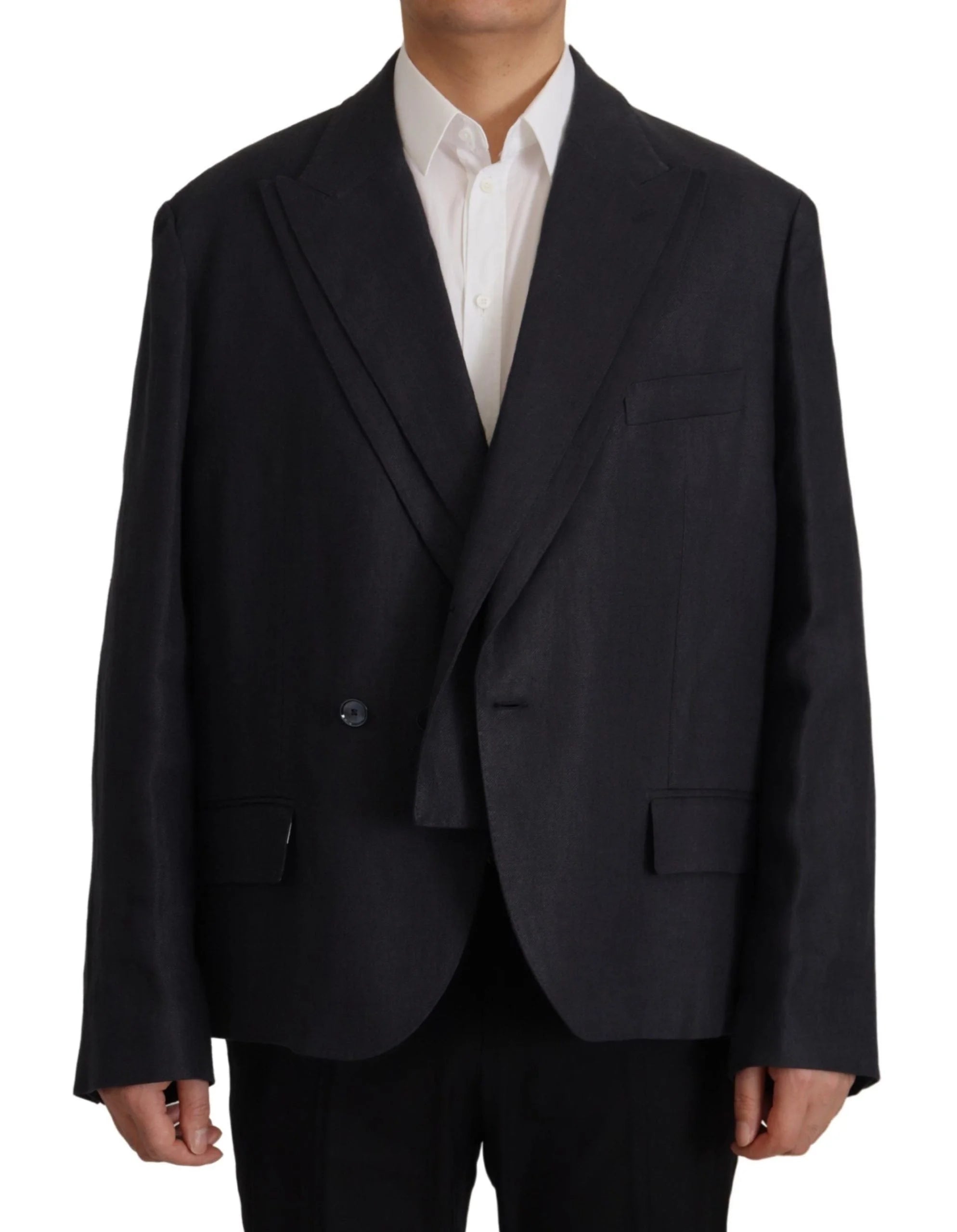 Dolce & Gabbana Blue Linen Formal Mens Blazer Jacket - Sport Jackets