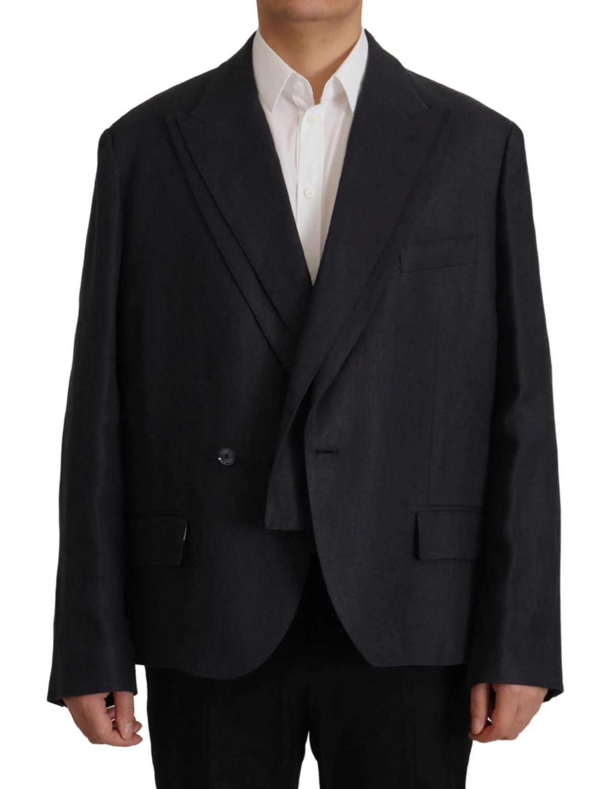 Dolce & Gabbana Blue Linen Formal Mens Blazer Jacket - Sport Jackets