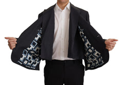 Dolce & Gabbana Blue Linen Formal Mens Blazer Jacket - Sport Jackets