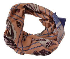 Dolce & Gabbana Blue Linen Seashell Pattern Mens Wrap Shawl Scarf - Scarves & Shawls