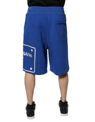 Dolce & Gabbana Blue Logo Cotton Bermuda Sweatshorts Shorts - IT48 | M - Bermudas