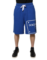 Dolce & Gabbana Blue Logo Cotton Bermuda Sweatshorts Shorts - IT48 | M - Bermudas
