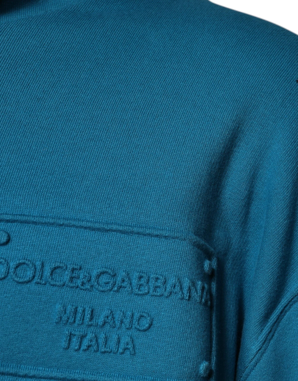 Dolce & Gabbana Blue Logo Cotton Hooded Sweatshirt Sweater - IT54 | XL - Hoodies