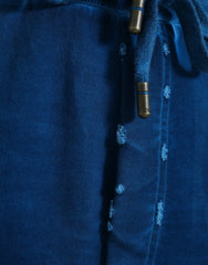 Dolce & Gabbana Blue Logo Cotton Jogger Sweatpants Pants - IT40|S - Joggers