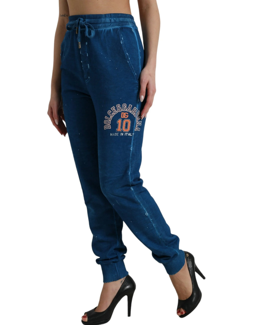 Dolce & Gabbana Blue Logo Cotton Jogger Sweatpants Pants - IT40|S - Joggers