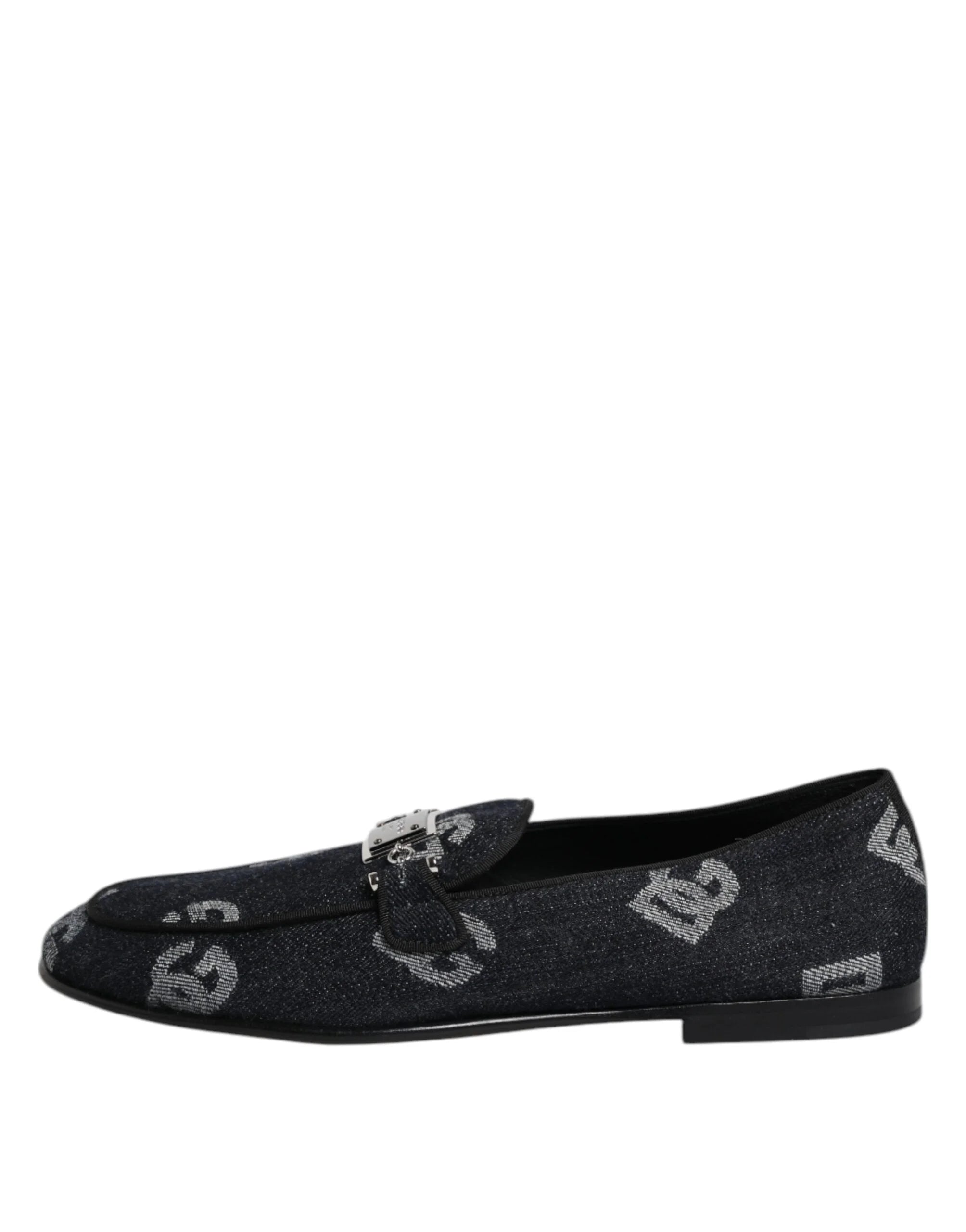 Dolce & Gabbana Blue Logo Cotton Loafers Formal Dress Shoes - EU43/US10