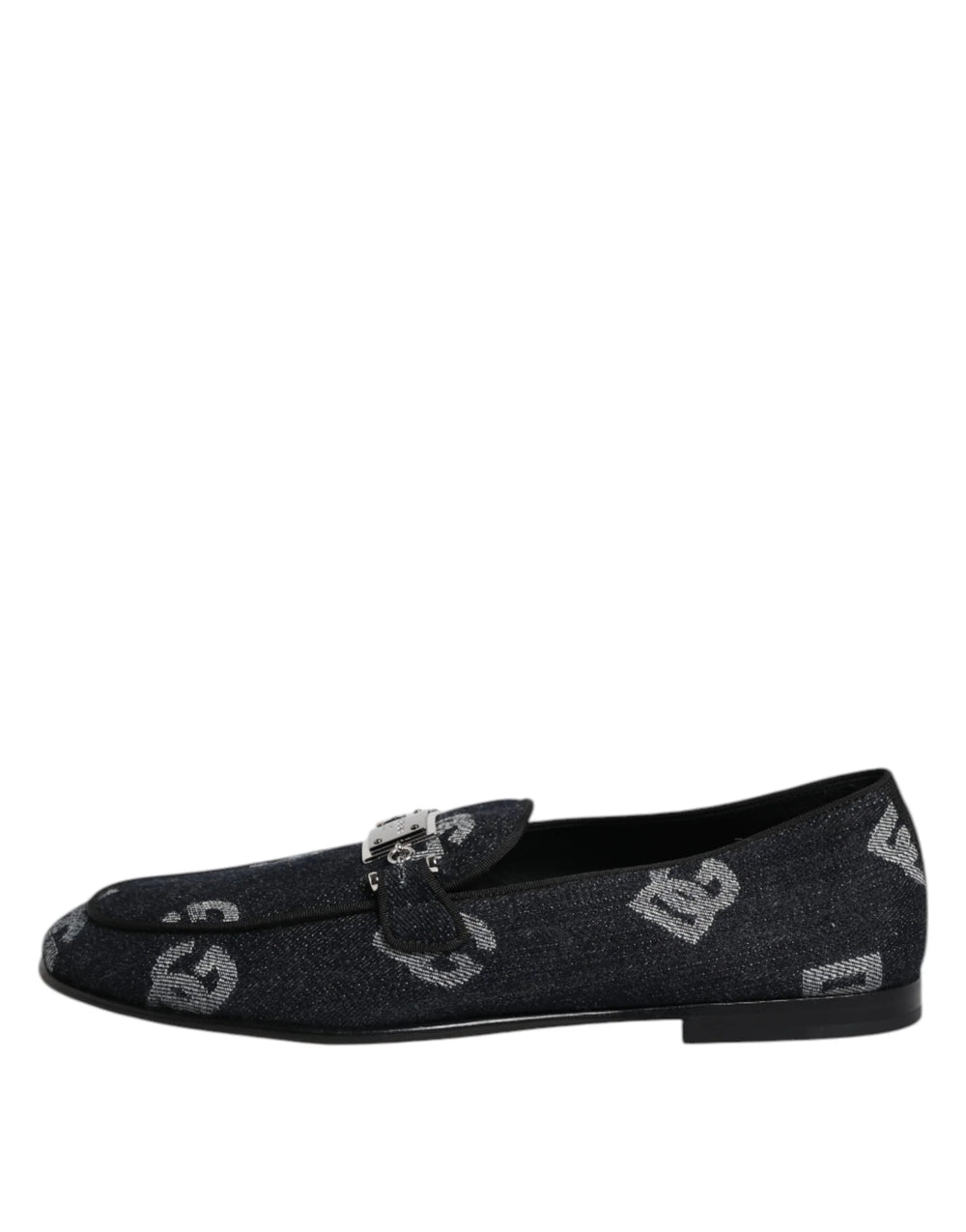 Dolce & Gabbana Blue Logo Cotton Loafers Formal Dress Shoes - EU43/US10