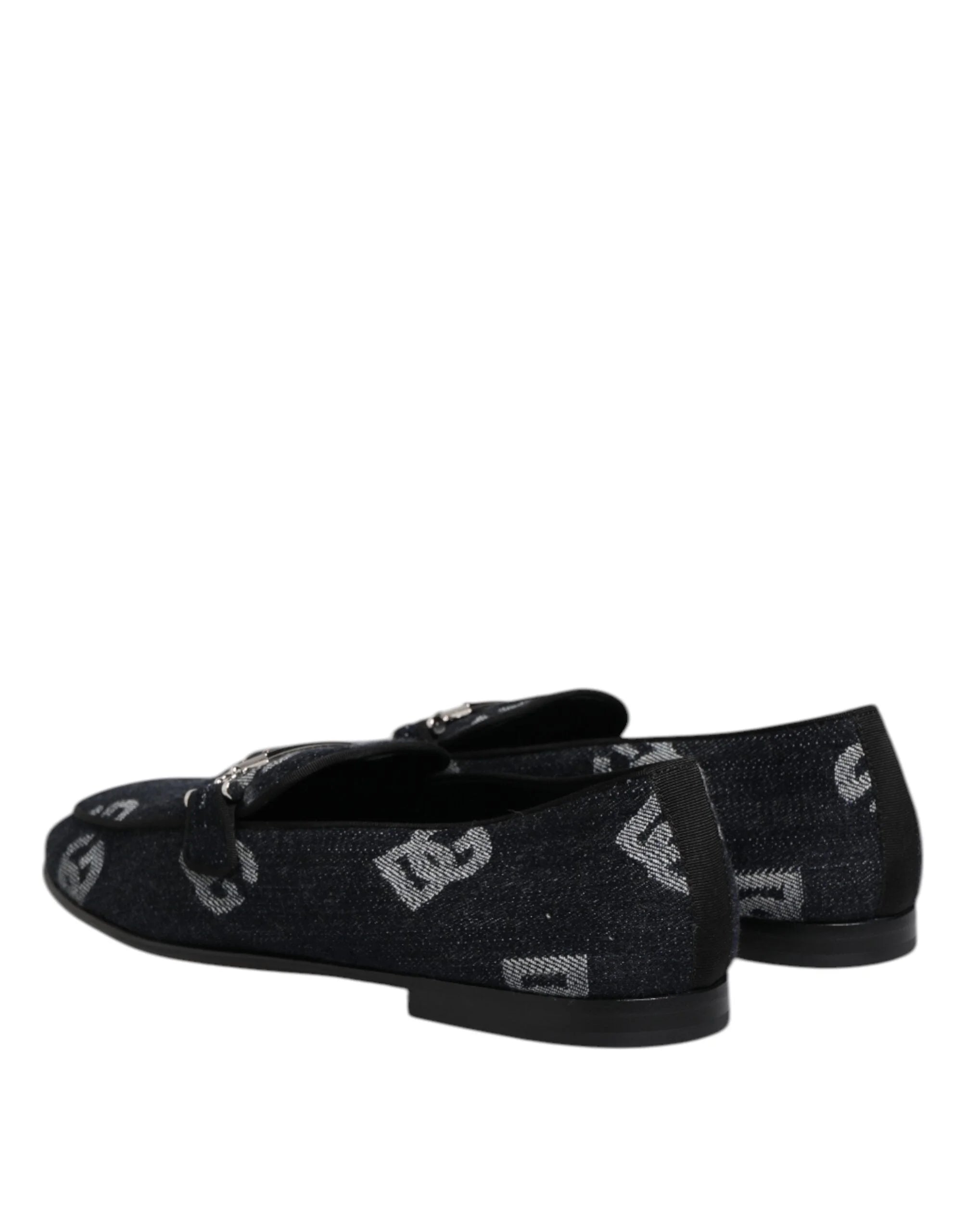 Dolce & Gabbana Blue Logo Cotton Loafers Formal Dress Shoes - EU43/US10