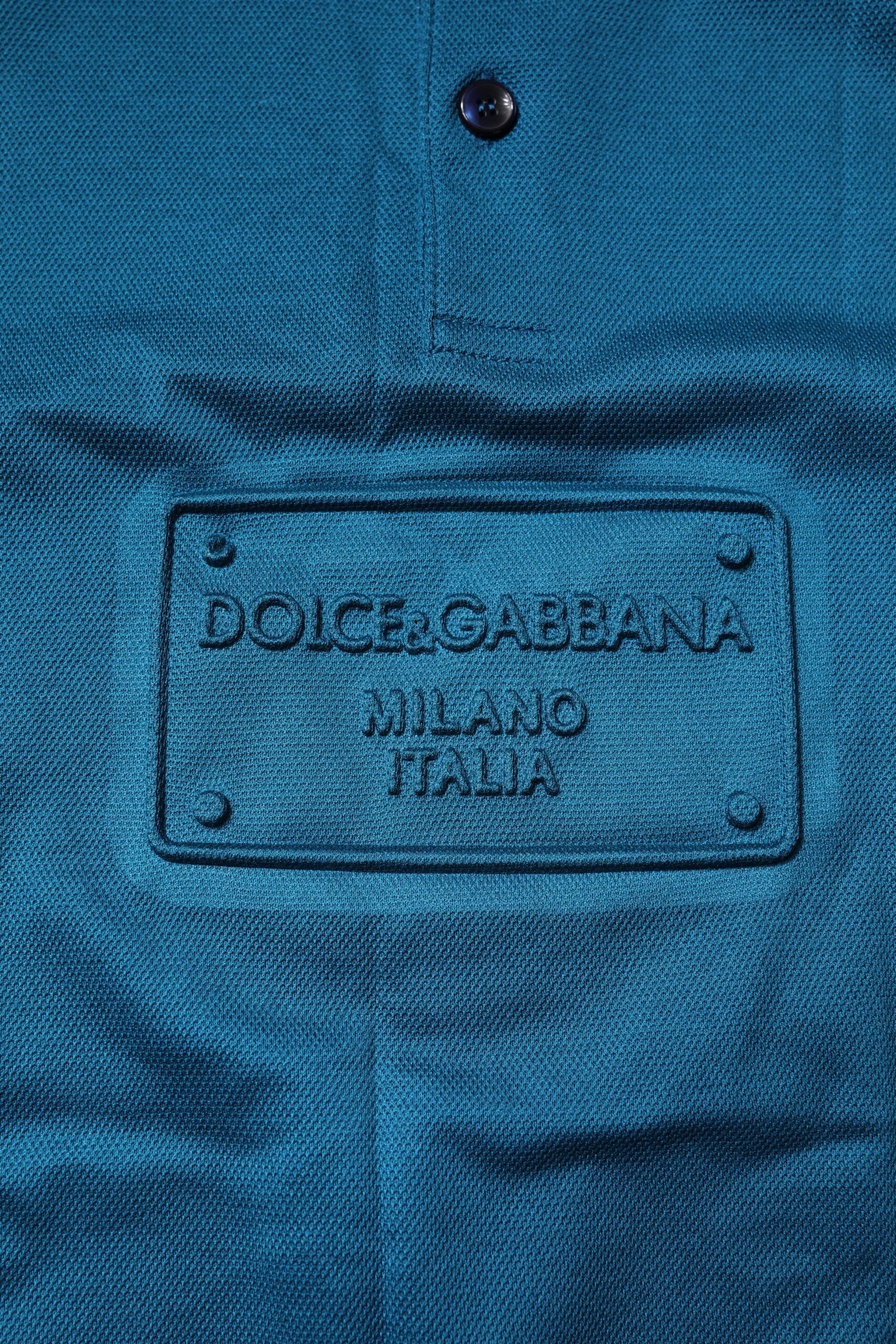 Dolce & Gabbana Blue Logo Cotton Men Polo Shirt T-shirt - Polos