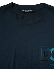 Dolce & Gabbana Blue Logo Crew Neck Short Sleeves T-shirt - IT44 | XS - T-Shirts