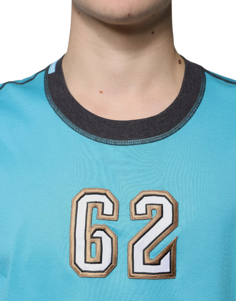 Dolce & Gabbana Blue Logo Crew Neck Short Sleeves T-shirt - IT52 | XL - T-Shirts