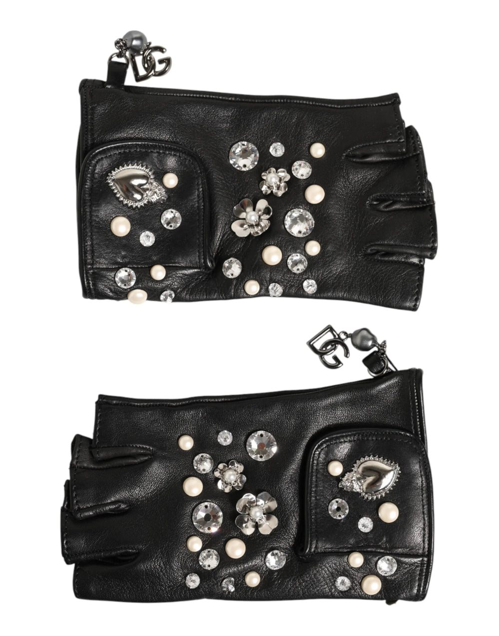 Dolce & Gabbana Blue Logo Fingerless Wrist Length Mitten Gloves - 7|S