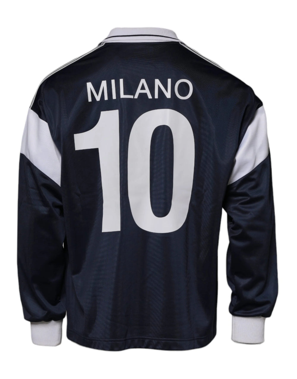 Dolce & Gabbana Blue Logo Jersey Collared Pullover Sweater - IT48 | M - Sweaters