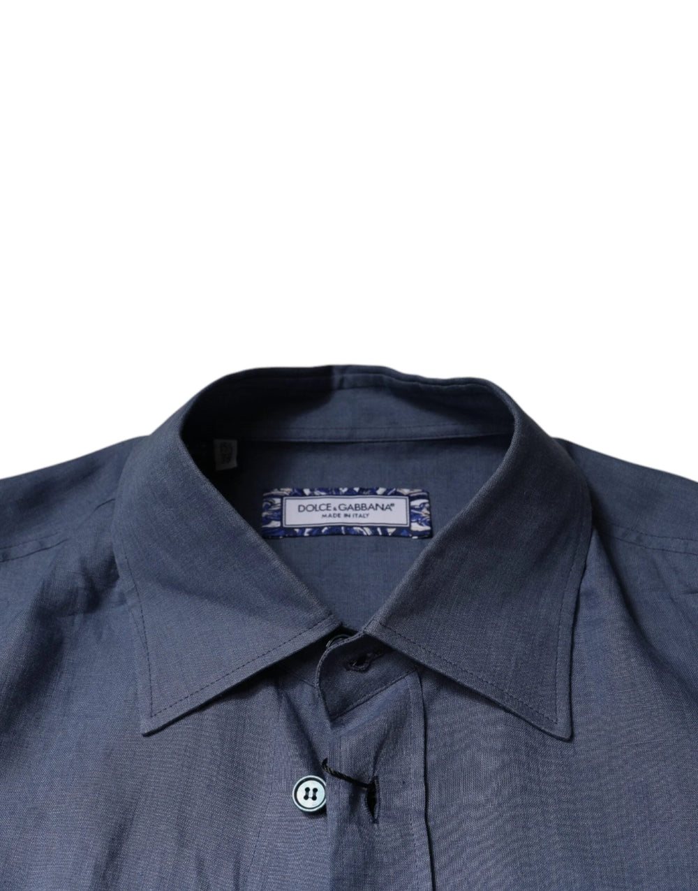 Dolce & Gabbana Blue Logo Long Sleeve Button Down Casual Shirt - IT39 | S - Shirts