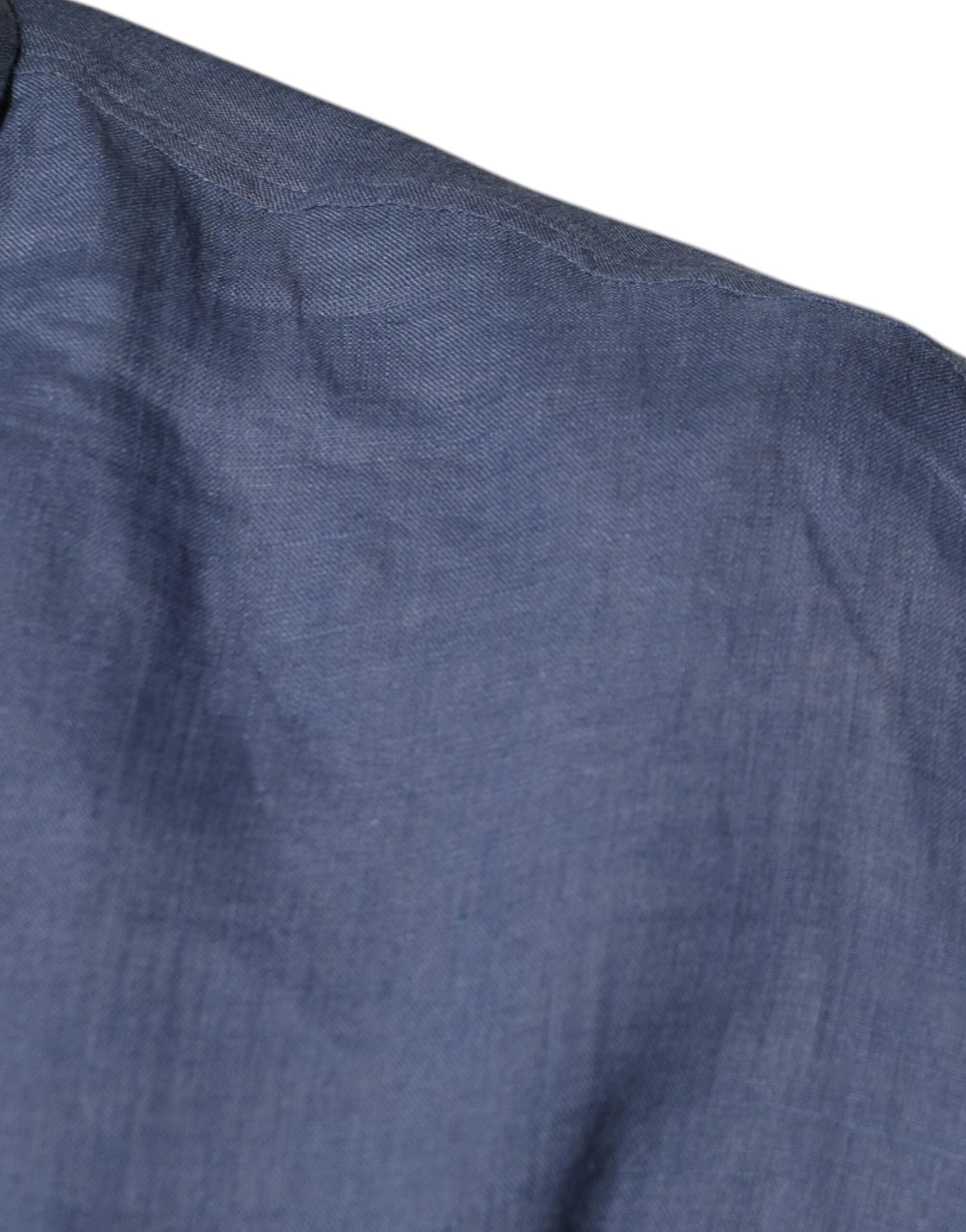 Dolce & Gabbana Blue Logo Long Sleeve Button Down Casual Shirt - IT39 | S - Shirts