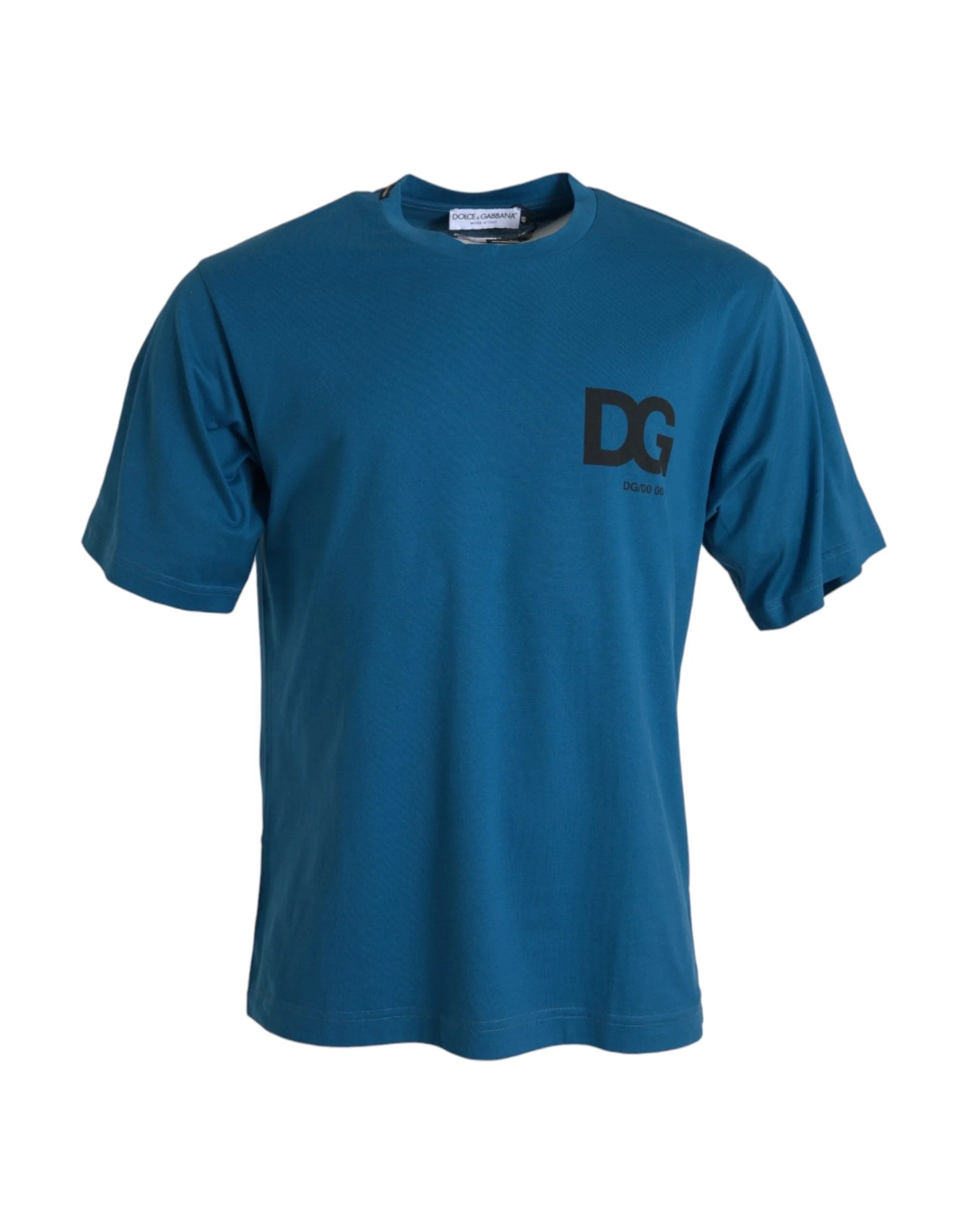 Dolce & Gabbana Blue Logo Round Neck Short Sleeves T-shirt - IT56 | XXL - T-Shirts