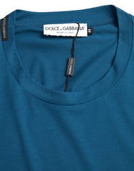 Dolce & Gabbana Blue Logo Round Neck Short Sleeves T-shirt - IT56 | XXL - T-Shirts