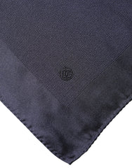 Dolce & Gabbana Blue Logo Silk Men Square Handkerchief Scarf