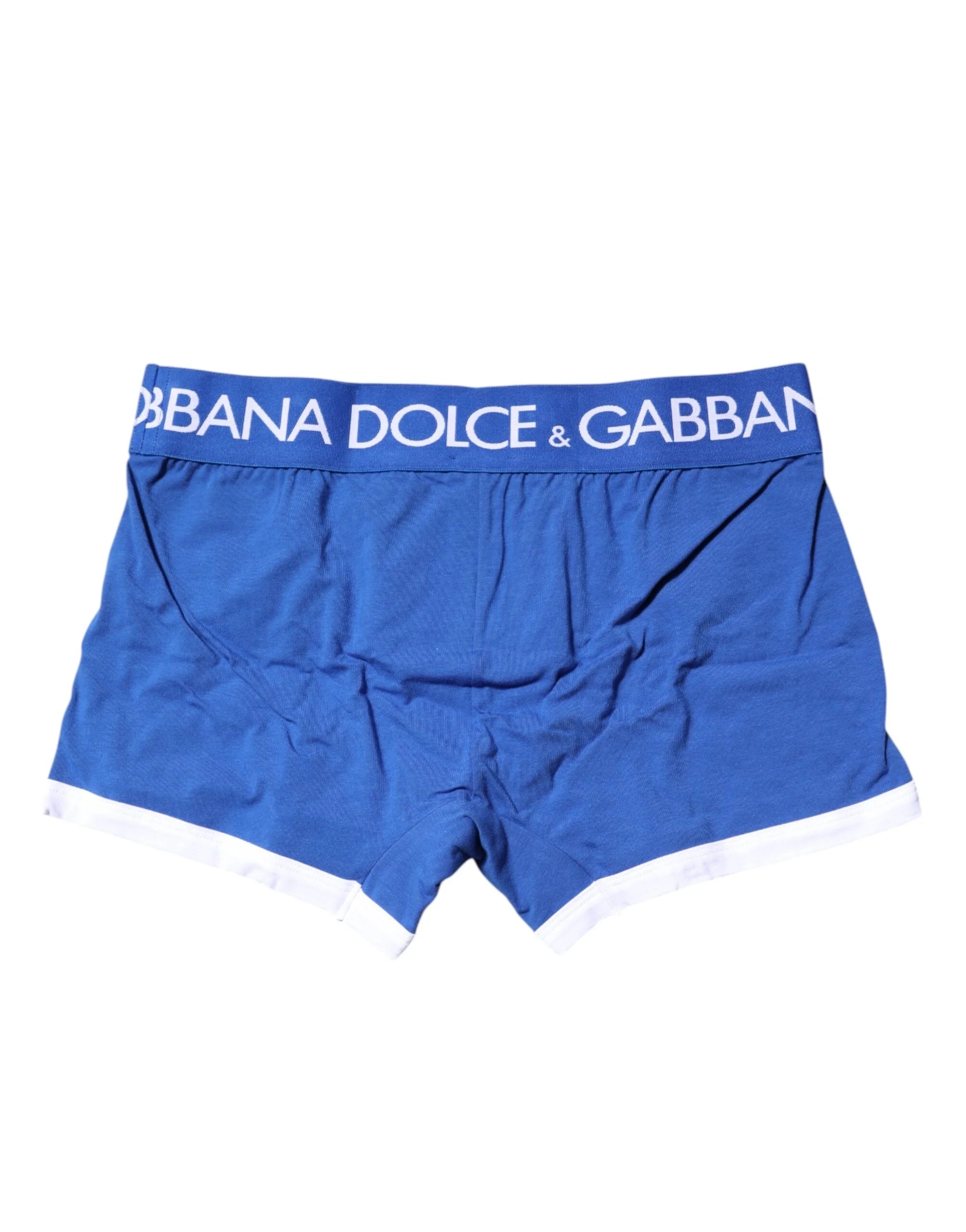 Dolce & Gabbana Blue Logo Waist Regular Boxer Brief Underwear - IT3 | XS - Boxer Briefs