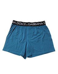 Dolce & Gabbana Blue Logo Waist Regular Boxer Shorts Underwear - IT4 | S