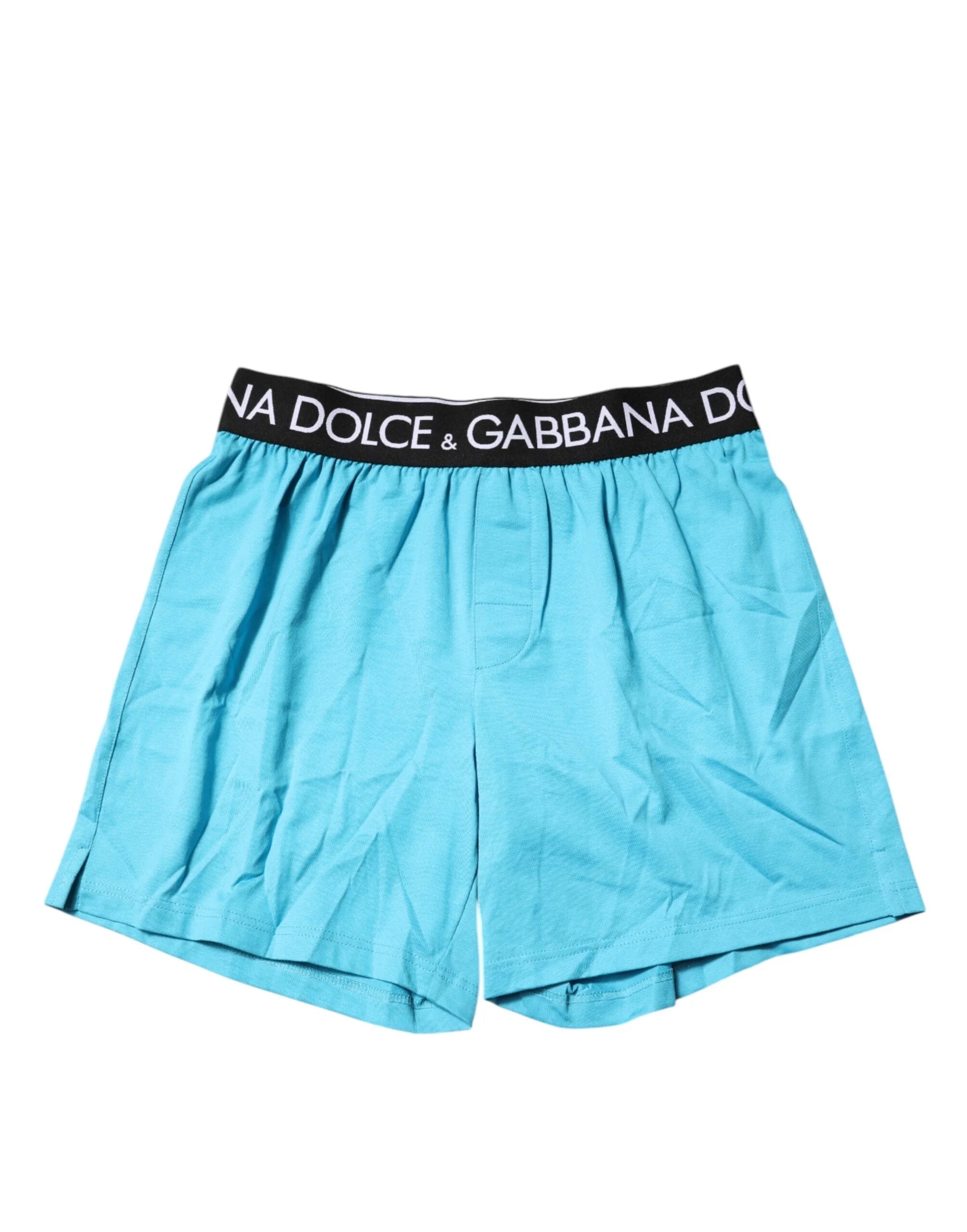 Dolce & Gabbana Blue Logo Waist Regular Boxer Shorts Underwear - IT4 | S - Boxer Shorts