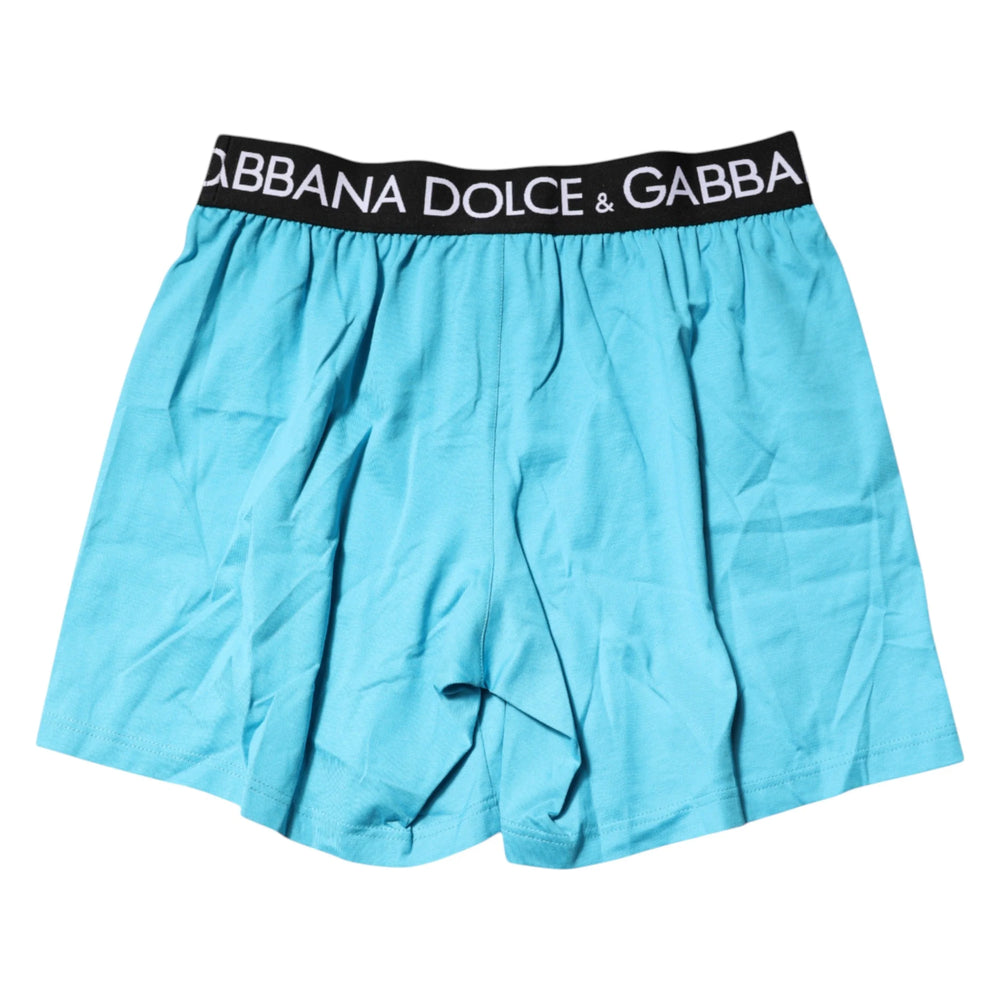 Dolce & Gabbana Blue Logo Waist Regular Boxer Shorts Underwear - IT4 | S - Boxer Shorts