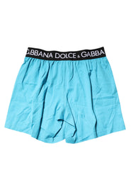 Dolce & Gabbana Blue Logo Waist Regular Boxer Shorts Underwear - IT4 | S - Boxer Shorts