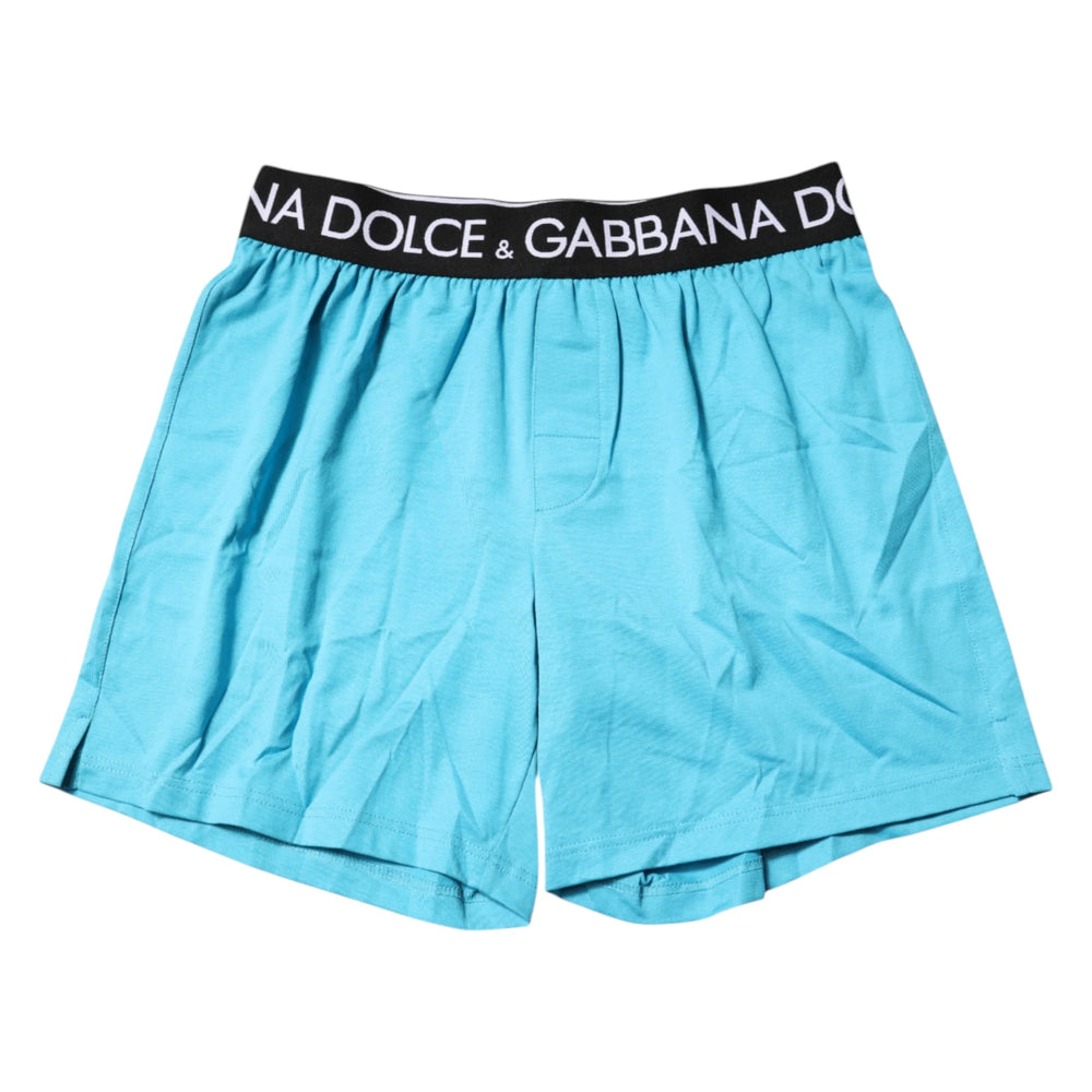 Dolce & Gabbana Blue Logo Waist Regular Boxer Shorts Underwear - IT4 | S - Boxer Shorts