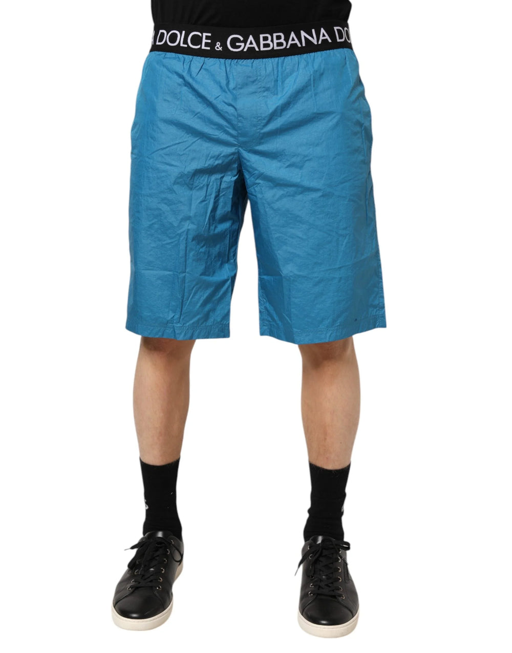 Dolce & Gabbana Blue Logo Waistband Beachwear Shorts Swimwear - IT4 | S