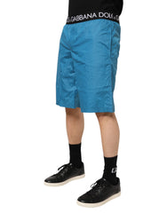 Dolce & Gabbana Blue Logo Waistband Beachwear Shorts Swimwear - IT4 | S