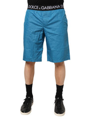 Dolce & Gabbana Blue Logo Waistband Beachwear Shorts Swimwear - IT4 | S