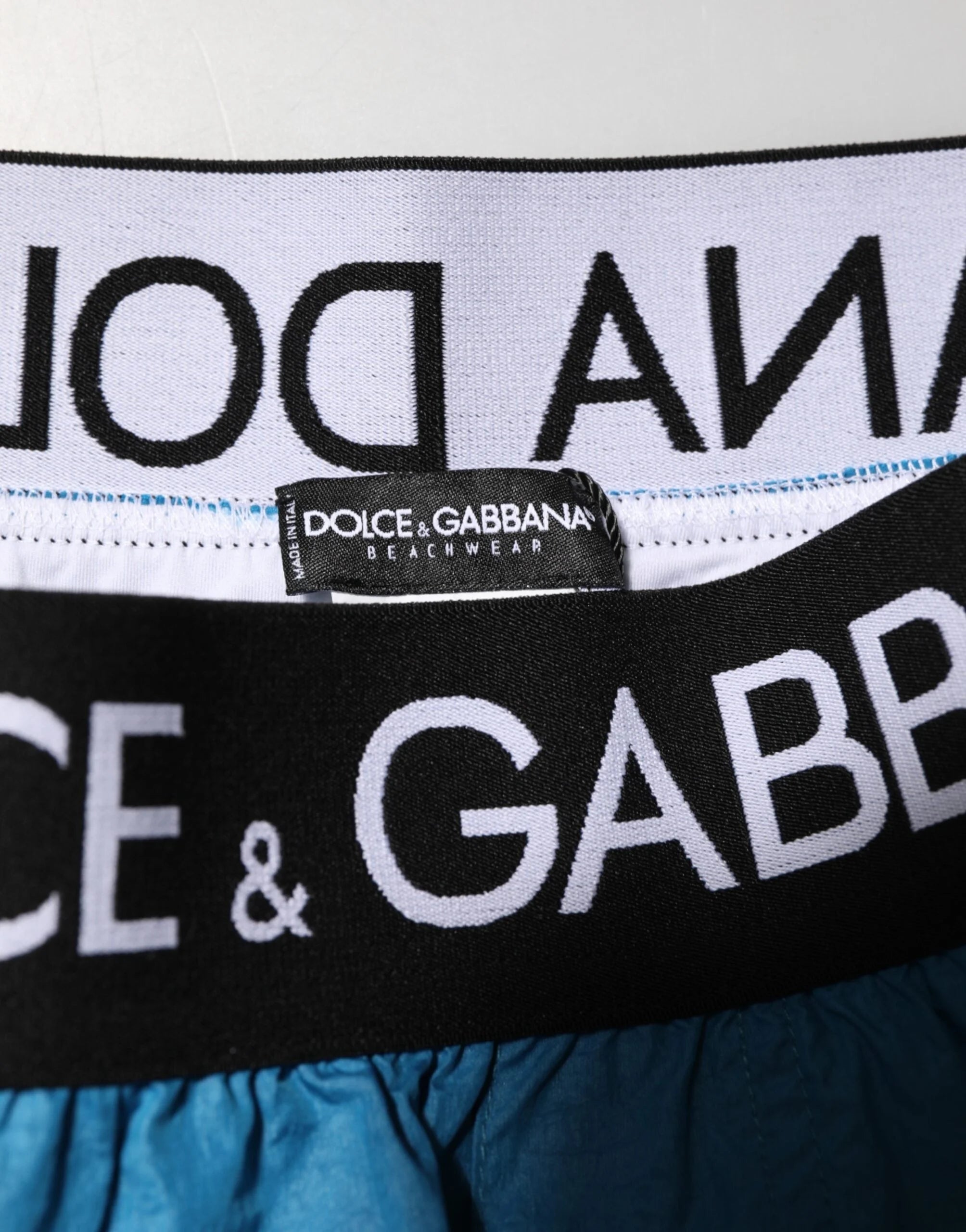 Dolce & Gabbana Blue Logo Waistband Beachwear Shorts Swimwear - IT4 | S