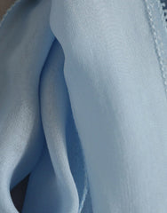 Dolce & Gabbana Blue Long Sleeves Ascot Collar Blouse Top - IT46|XL - Blouses