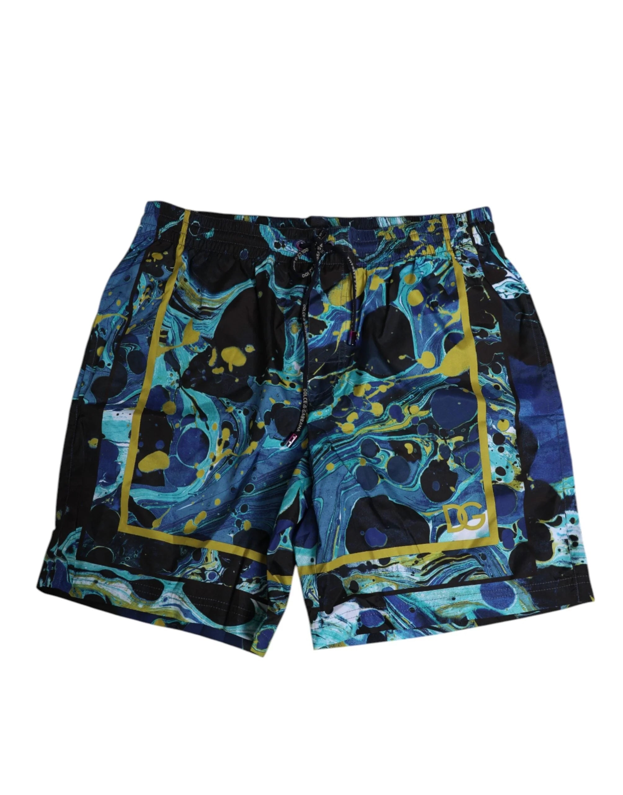 Dolce & Gabbana Blue Marble Print Logo Men Boxer Short Swimwear - IT3 | XS