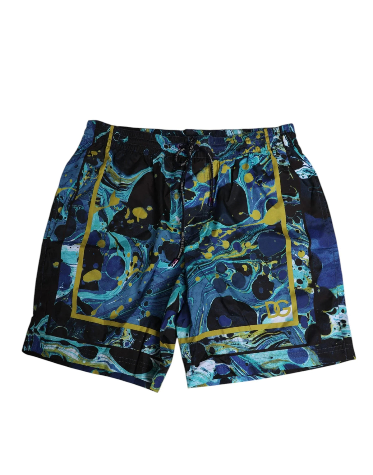 Dolce & Gabbana Blue Marble Print Logo Men Boxer Short Swimwear - IT3 | XS
