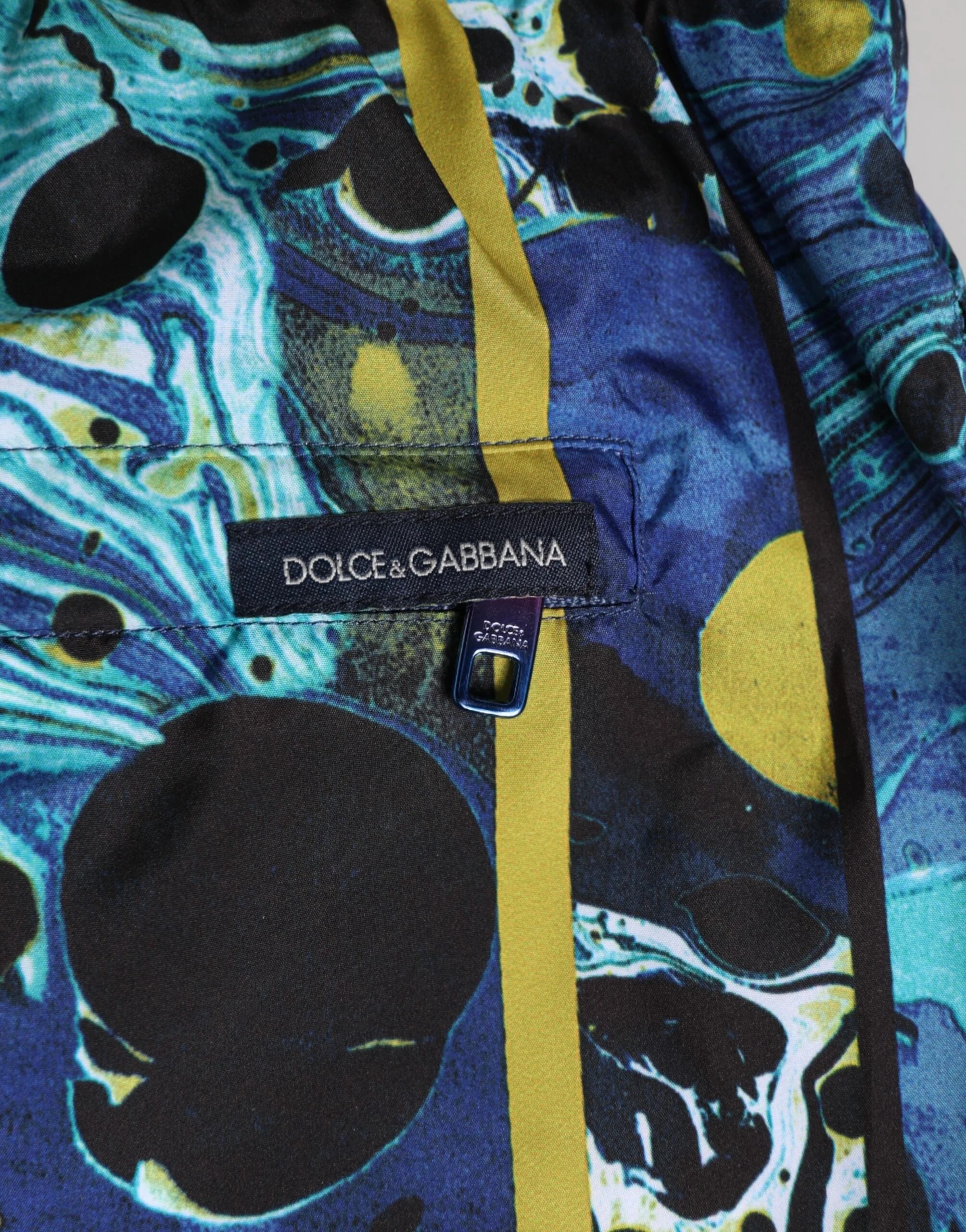 Dolce & Gabbana Blue Marble Print Logo Men Boxer Short Swimwear - IT3 | XS
