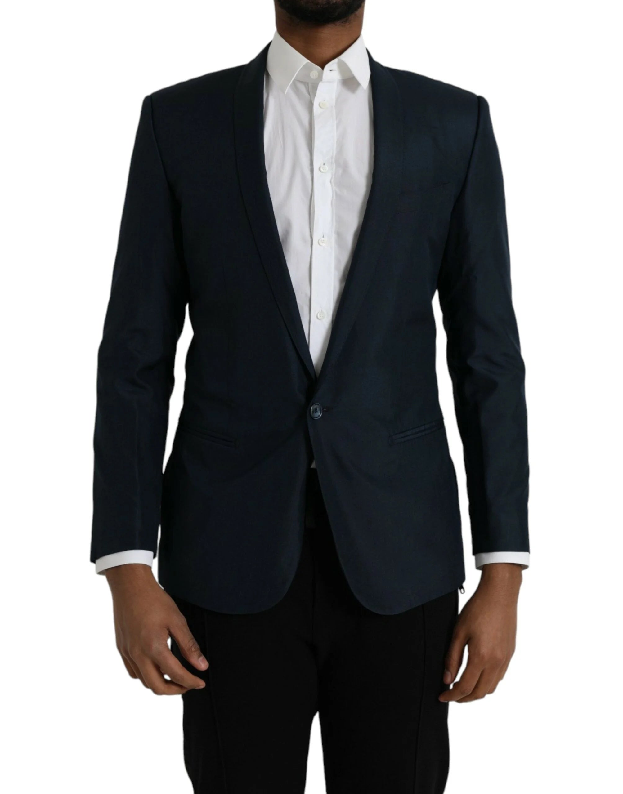 Dolce & Gabbana Blue MARTINI Shawl Single Breasted Blazer - IT50 | L - Sport Jackets