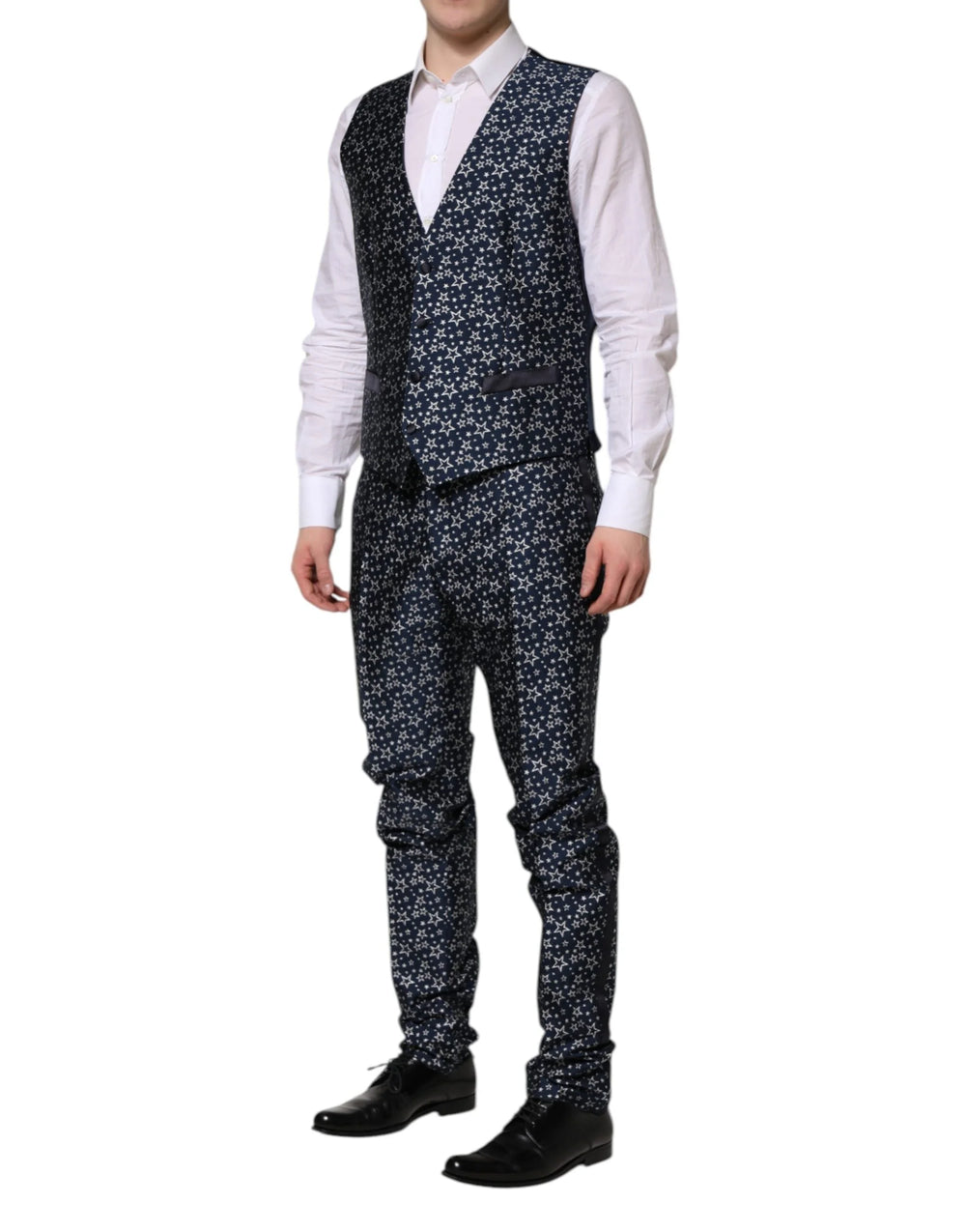 Dolce & Gabbana Blue MARTINI Star Jacquard 3 Piece Suit - IT52 | XL - Tuxedos