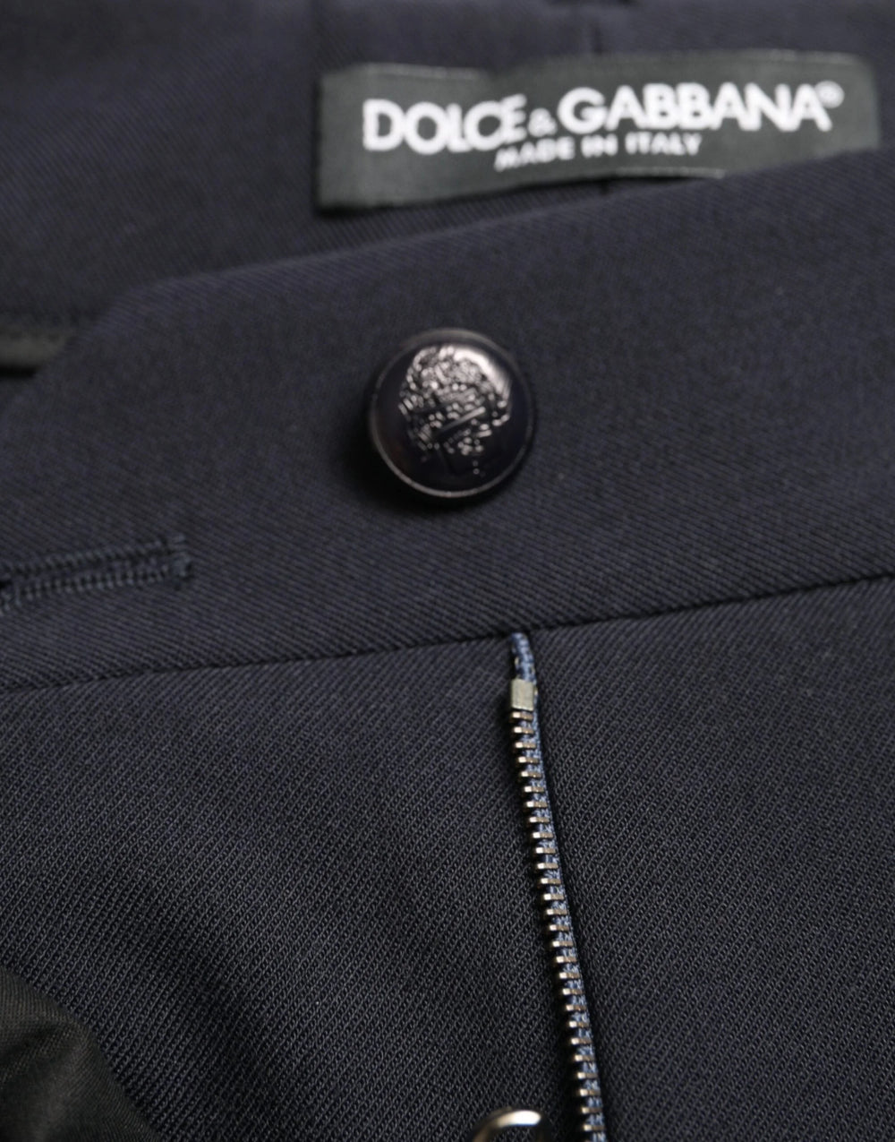 Dolce & Gabbana Blue Mid Waist Tapered Cropped Pants - IT42|M - Trousers