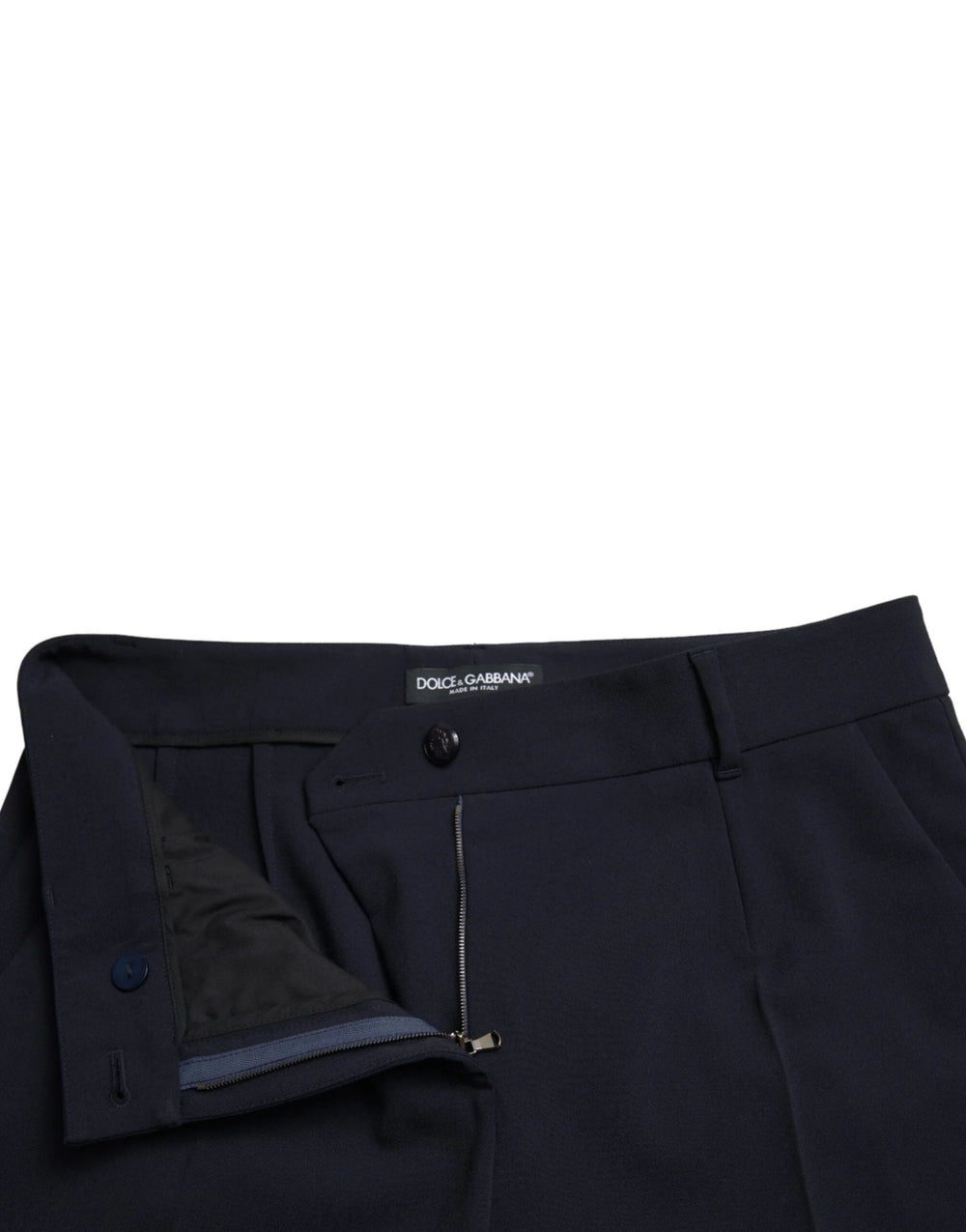Dolce & Gabbana Blue Mid Waist Tapered Cropped Pants - IT42|M - Trousers