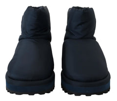 Dolce & Gabbana Blue Nylon Boots Padded Mid Calf Shoes - EU44/US11 - Boots