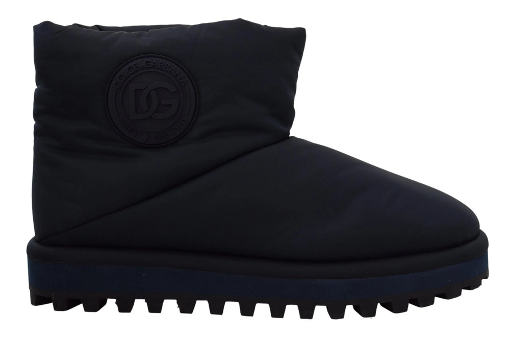 Dolce & Gabbana Blue Nylon Boots Padded Mid Calf Shoes - EU44/US11 - Boots