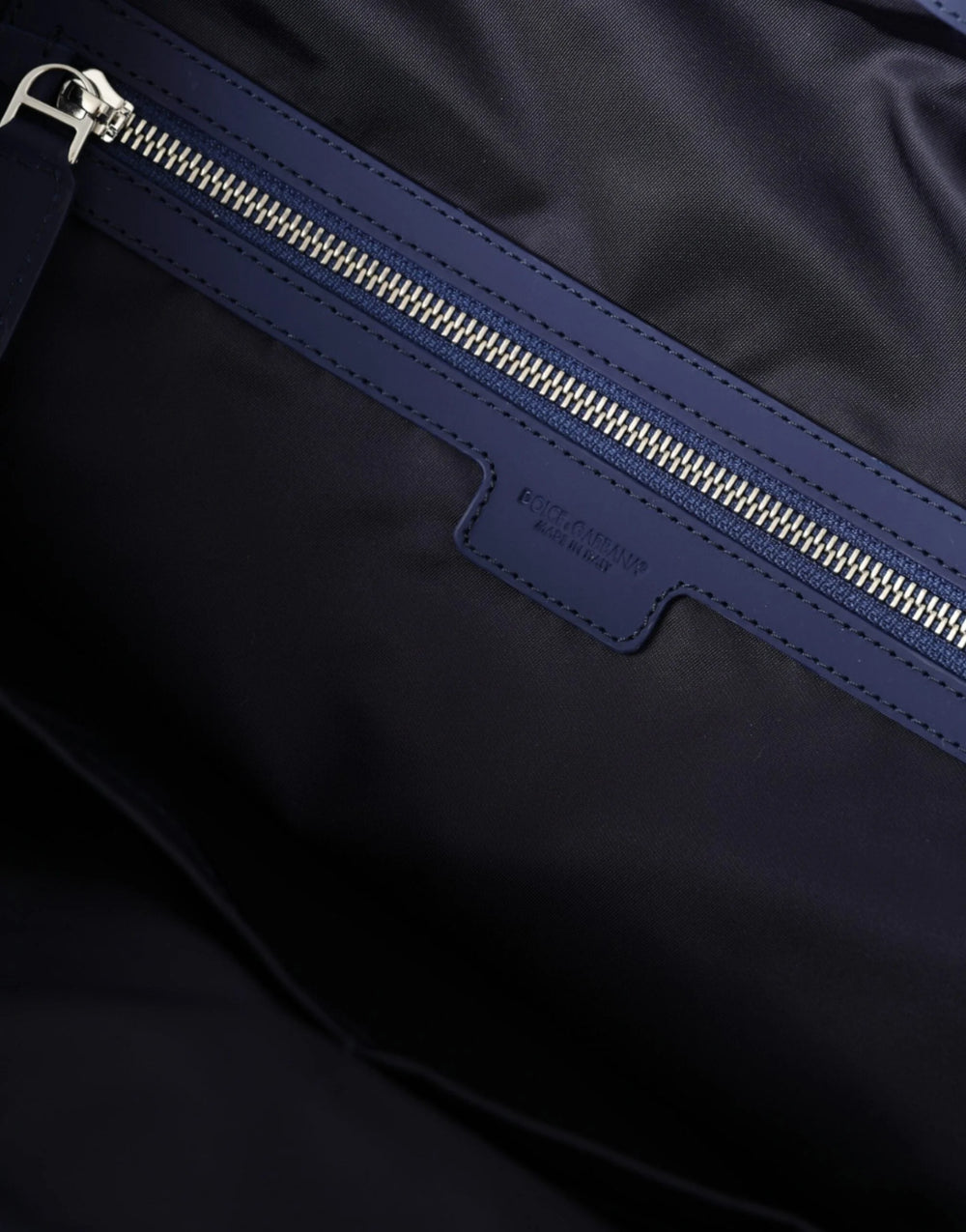 Dolce & Gabbana Blue Nylon Calfskin Hand Shoulder Duffel Bag - Duffel Bags