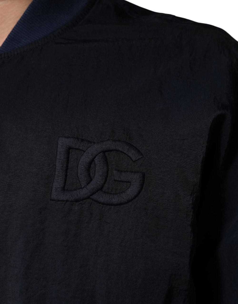 Dolce & Gabbana Blue Nylon DG Embroidery Men Bomber Jacket - IT48 | M - Bomber Jackets